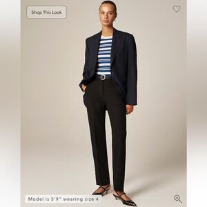 J Crew Kate straight-leg pant in four-season stretch in black.